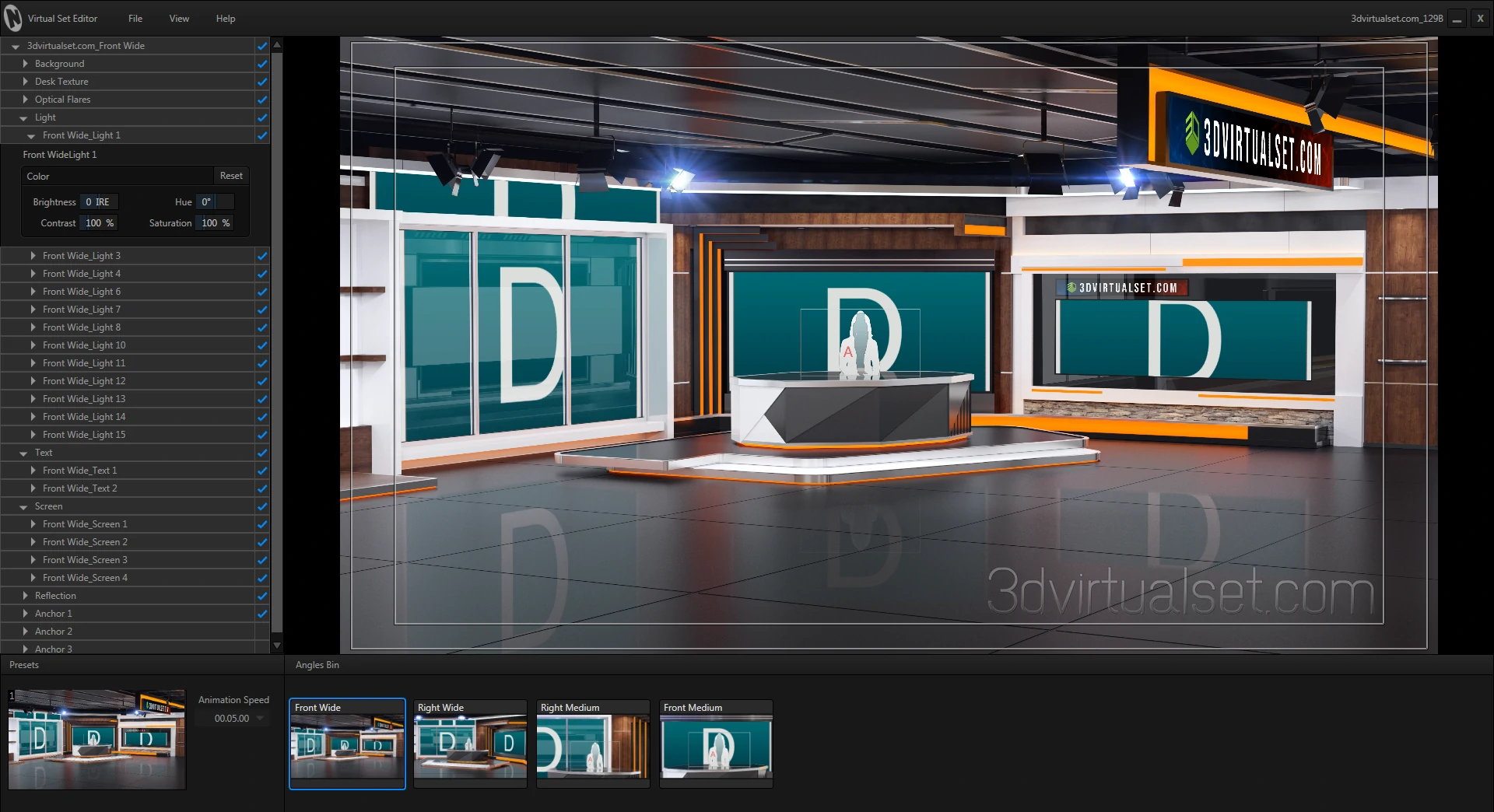 Virtual Set 129B for NewTek TriCaster Virtual Set Editor Templates